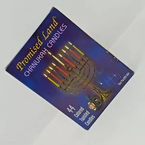 Promised Land Premium Chanukah Candles Pure Paraffin 44 Count Assorted Colors - Picture 1 of 9