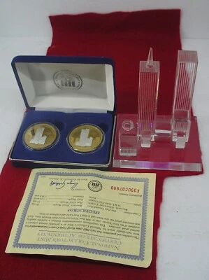 2001-2006 World Trade Center Commemorative Coin Set/ With a 3D Plastic Model - Image 1 of 4