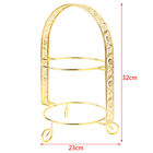 Metal Cake Stand Double-Layer Arch-Shaped Golden Fruit Dessert Rack Party DD-qk