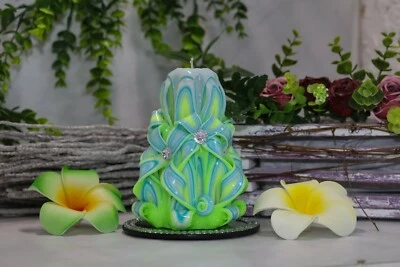 Geschnitzte kerze Deko Geschenk  Handarbeit Ostern 12 cm - Bild 1 von 2