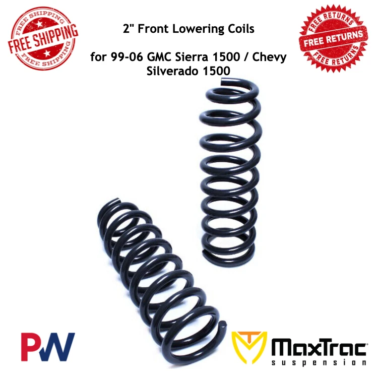 MaxTrac 2" Front Lowering Coils for 99-06 GMC Sierra 1500 / Chevy Silverado 1500 - Image 1 of 2