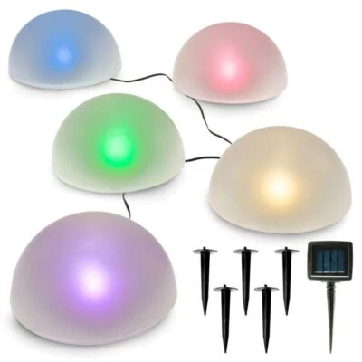 Solarkugel-Halbkugeln - 5er-Set: Attraktive Beleuchtung für Ihren Garten - Bild 1 von 4