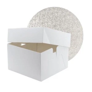 Standard White Cake Box Round Double Thick Cake Board - 8 Sizes - 2 Pack Sizes - Picture 1 of 1