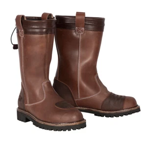 SPADA PALLAS LADIES URBAN DISTRESSED LEATHER WATERPROOF MOTORCYCLE BOOTS BROWN - Picture 1 of 3