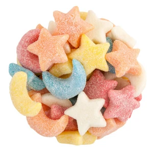 GUMMY GLITTER SOUR STARS & MOONS - 1LB BAG - BULK - Fresh - SHIPS FREE - Yummy.! - Picture 1 of 4