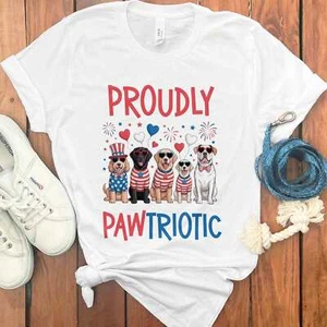 PROUDLY PAWTRIOTIC T-SHIRT - Picture 1 of 29