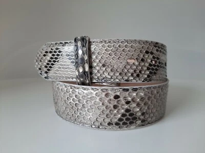 ♥umjuBELT Luxus Gürtel REAL PYTHON echte Schlangenhaut opaco beige 80 85 90 - Bild 1 von 4