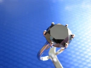4.52ct 100% REAL NATURAL BLACK DIAMOND RING, CERTIFICATE,FREE DIA TESTER Size 9 - Picture 1 of 15