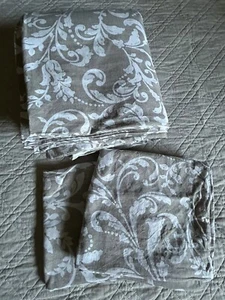 IKEA VARBRACKA Duvet Cover Shams Beige & White French Country Pattern KING SET - Picture 1 of 6
