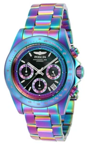 Reloj Invicta 40 mm Speedway Cuarzo Cronógrafo NEGRO MOP Esfera IRIDISCENTE SS - Imagen 1 de 3