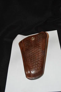 Funda delantera Bianchi #27K de cuero marrón oscuro tejido de canasta (LH) de colección - Imagen 1 de 6