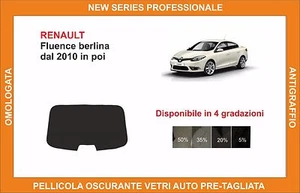 pellicola oscurante vetri renault fluence berlina dal 2010 kit lunotto - Foto 1 di 1