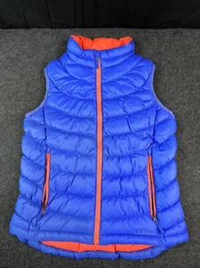 Kinder LL Bean Daunen Puff Weste Mädchen L 14-16 Downtek Nylon außen blau orange - Bild 1 von 16