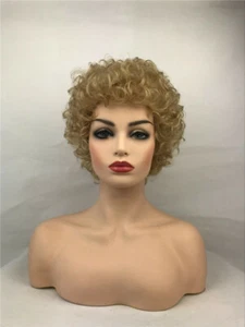 Women's Wig New Fashion Elegant Short Natural Golden Mix Blonde Curly Wigs - Picture 1 of 4