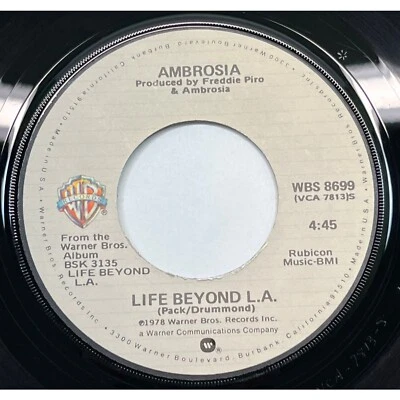 Ambrosia Life Beyond L.A. / Angola 45 Rock Pop 1978 Warner Bros 8699 - Image 1 of 4