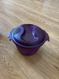 Tupperware 6451 Microwave Rice Maker Steamer Cooker 3 Piece Set Purple 2.2L - Picture 1 of 2