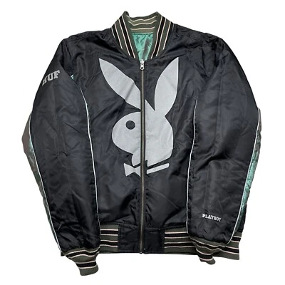 JAQUETA BOMBER REVERSÍVEL HUF × PLAY BOY Tamanho: M Cetim Masculina JK00361 - Imagem 1 de 4