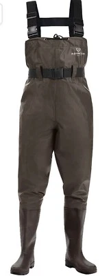 HISEA Nylon PVC Chest Waders Rubber Cleated Bootfoot Waders for Fishing Hunting - Image 1 of 4