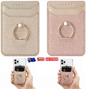 Glitter Ring Holder Pouch Phone Stick On Credit Card Wallet Case 3 Color AU - Picture 1 of 22