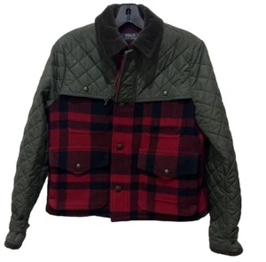 51 Ralph Lauren POLO Red Wool Buffalo Check Quilted Field Jacket 6 - Picture 1 of 9