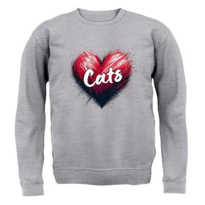 Love Heart Cats - Kids Hoodie / Sweater - Cat Siamese Pet Pets Love Cat Lady Mum - Picture 1 of 20