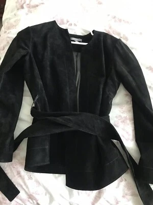 Lisa Rinna 黑色麂皮绒夹克,尺寸 2,出售!! — 第 1/3 张图片