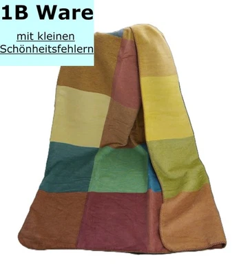Kuscheldecke 150x200 cm Baumwolle Dralon Biederlack Wohndecke Karo bunt 1b - Bild 1 von 4