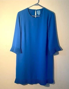 Mini Vestido Cece Cuello Corbata Volantes Talla Pequeña en Azul Real - Imagen 1 de 6