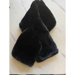 Apparis Negro Imitación Piel Tirar a través Bufanda Acogedora Invierno Envoltura Accesorio Calentador de Cuello - Imagen 1 de 3