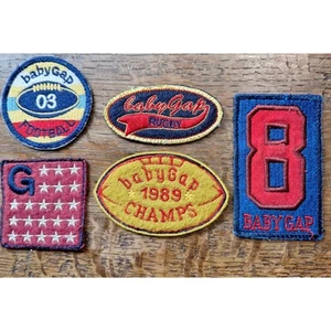 5 parches vintage con logotipo bordado Baby Gap rugby fútbol The Gap - Imagen 1 de 7