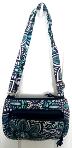 Vera Bradley Hipster-Tasche schwarz/blau/weiß "Blue Island Medallion" verstellbarer Riemen - Bild 1 von 6