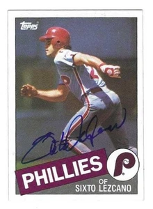 Autographed SIXTO LEZCANO Philadelphia Phillies 1985 Topps Card #556 w/COA - Picture 1 of 1