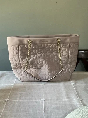 Kate Spade KK074 Flower Quilted Fabric Cozy Grey XL Tote NWT - Image 1 of 4