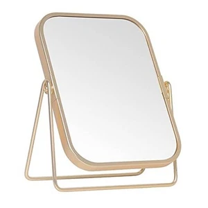 Gold Tabletop Makeup Mirror Double Side Square Vanity Mirror Desk Mirror for - Picture 1 of 7