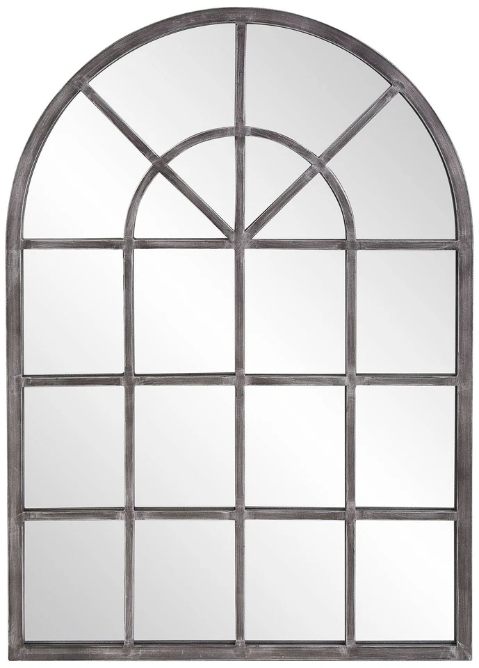 Антикварное серебряное арочное настенное зеркало Fenetre 29 x 41 дюйм - Изображение 1 из 1