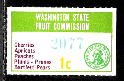 HICK GIRL-OLD M.N.H. STATE OF WASHINGTON 1 CENT  FRUIT COMMISSION         X5772 - Image 1 of 2