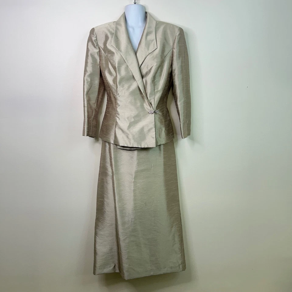 Conjunto de traje falda Alex Evenings broche estrás ocasión talla 10 MOB boda Foto 1 de 4