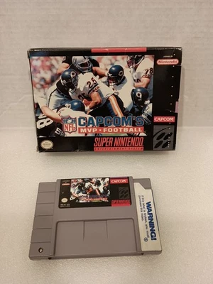 Capcom's MVP Football (Super Nintendo Entertainment System, 1993) Game And Box - Image 1 of 4