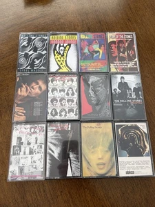 Rolling Stones 12 Cassette Tape LOT Sticky Fingers Exile on Main St. Some Girls - Picture 1 of 5