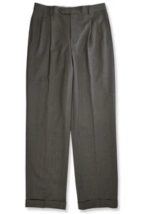 Brooks Brothers Herren braun Madison Fit plissierte Wolle Hose 31W x 32L BB-2183 - Bild 1 von 2