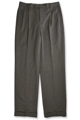Brooks Brothers Mens Brown Madison Fit Pleated Wool Pants 31W x 30L BB-2182 - Image 1 of 2