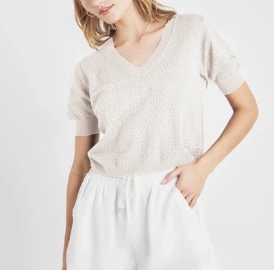 Suéter Splendid Sadie Manga Corta Tejido Abierto Talla Mediana Foto 1 de 4