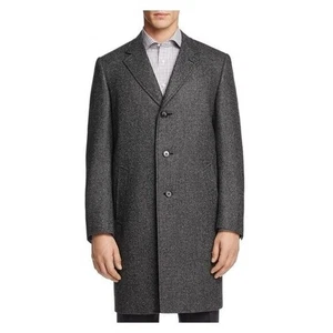 Canali Kei Collection Men's Wool Cashmere Coat in Charcoal Check - Sz L - NWT - Picture 1 of 14