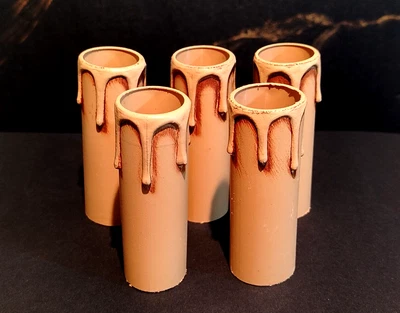 (5 piezas) CUBIERTA PORTA BOMBILLAS CARCASA, VELA FALSA, H 85 mm, PLÁSTICO MARFIL Foto 1 de 4