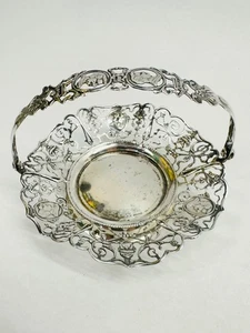 1864 Niederländisch .833 Sterlingsilber geriffelt BonBon Korb Schale MARKIERT Vintage verziert - Bild 1 von 21