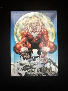 1992 Marvel Masterpieces 🔥 SABRETOOTH 🔥 Signed by Joe Jusko Autograph Card - Picture 1 of 2