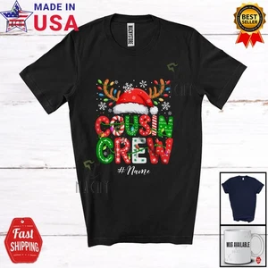 Nombre Personalizado Primo Crew; Luces de Navidad Santa Reno; Camiseta Grupo Familiar - Imagen 1 de 7