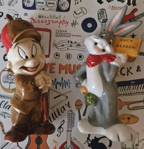 1993 Looney Elmer Fudd & Bugs Bunny Salz- & Pfefferstreuer Warner Bros 12-13 cm - Bild 1 von 12