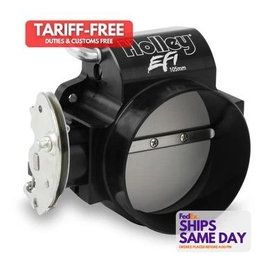 Holley 112-581, One Black Aluminum Fits Gm Ls Efi Thottle Body 105Mm W/Tapered B - Image 1 of 4