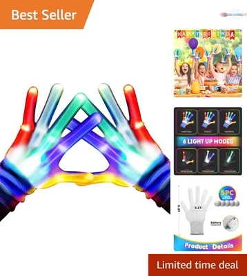 Guantes LED para Niños Guantes Iluminados Divertidos Cumpleaños Pascua Regalo para Edades 3-12 Foto 1 de 4